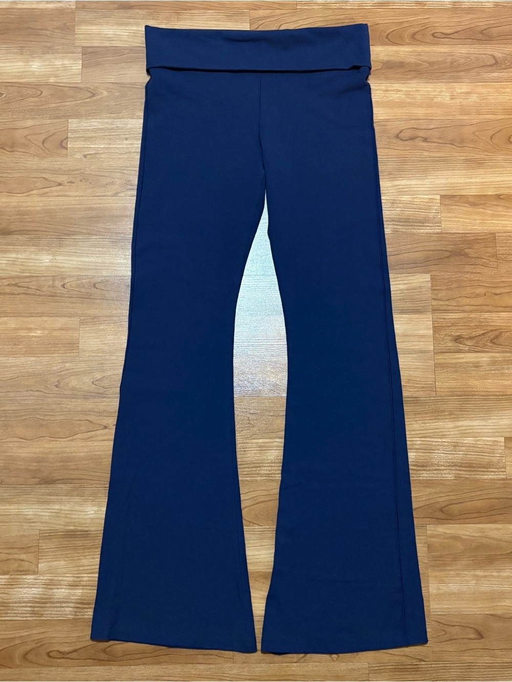 Victoria's Secret PINK Yoga Pants M Medium Navy Blue Fold-over Fit and Flare